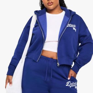 Plus Detroit Oversized Zip Up Hoodie