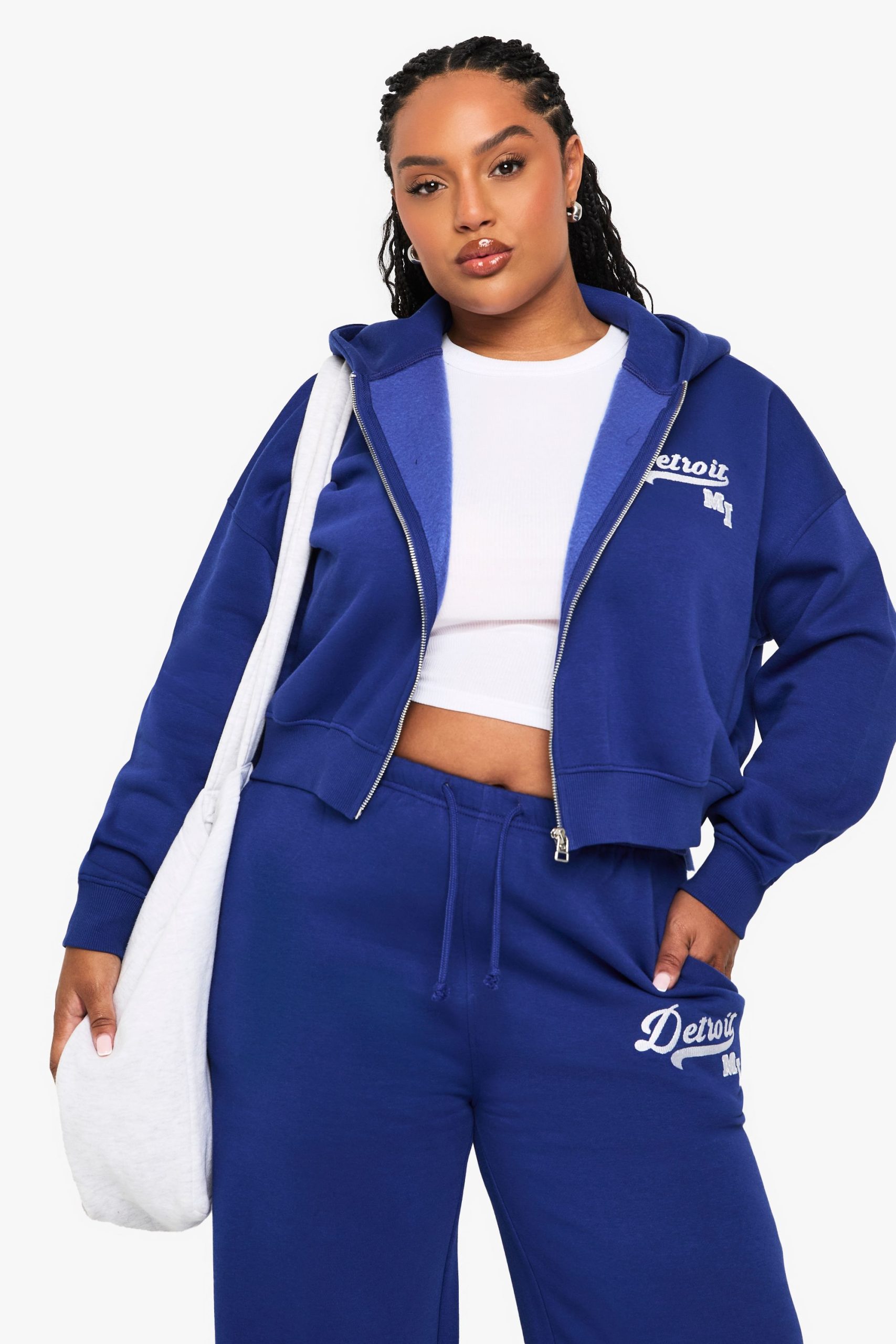 Plus Detroit Oversized Zip Up Hoodie