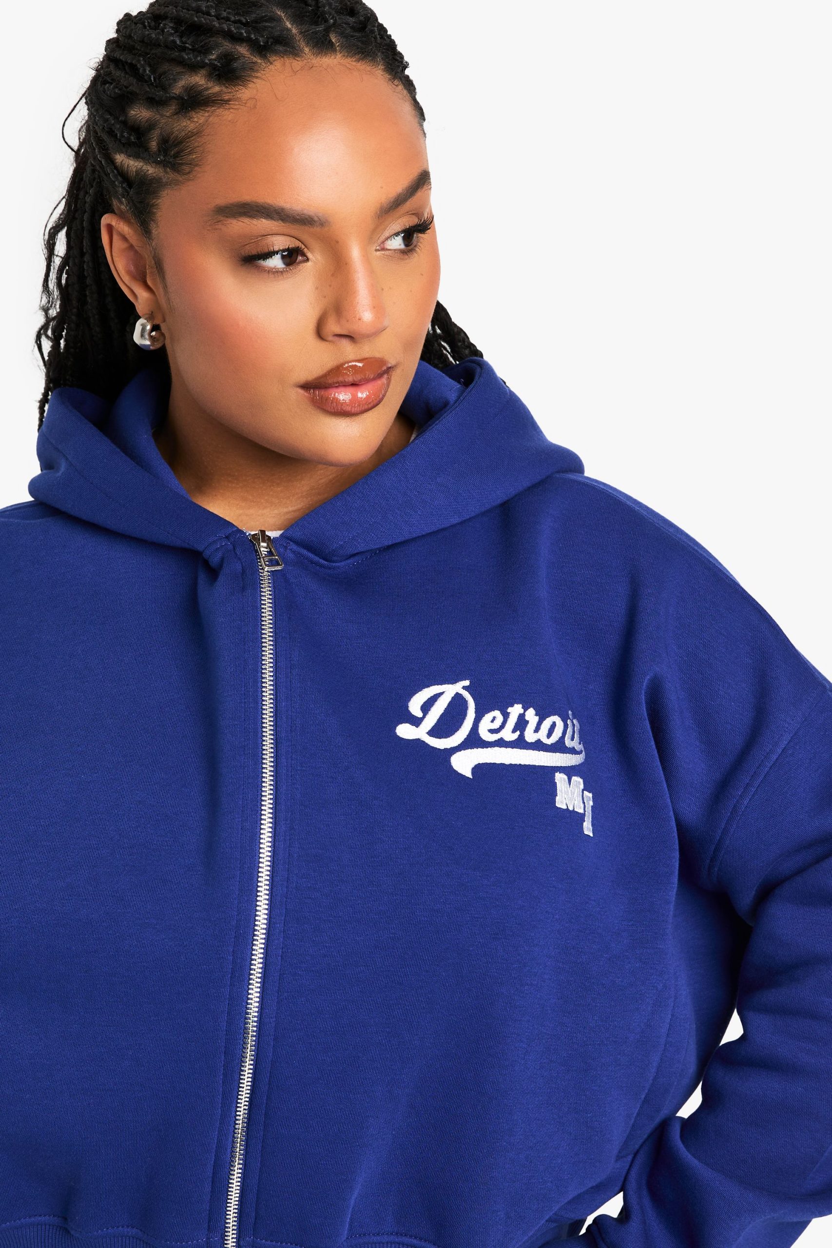 Plus Detroit Oversized Zip Up Hoodie - Image 4