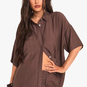 Textured Stripe Short Sleeve Shirt