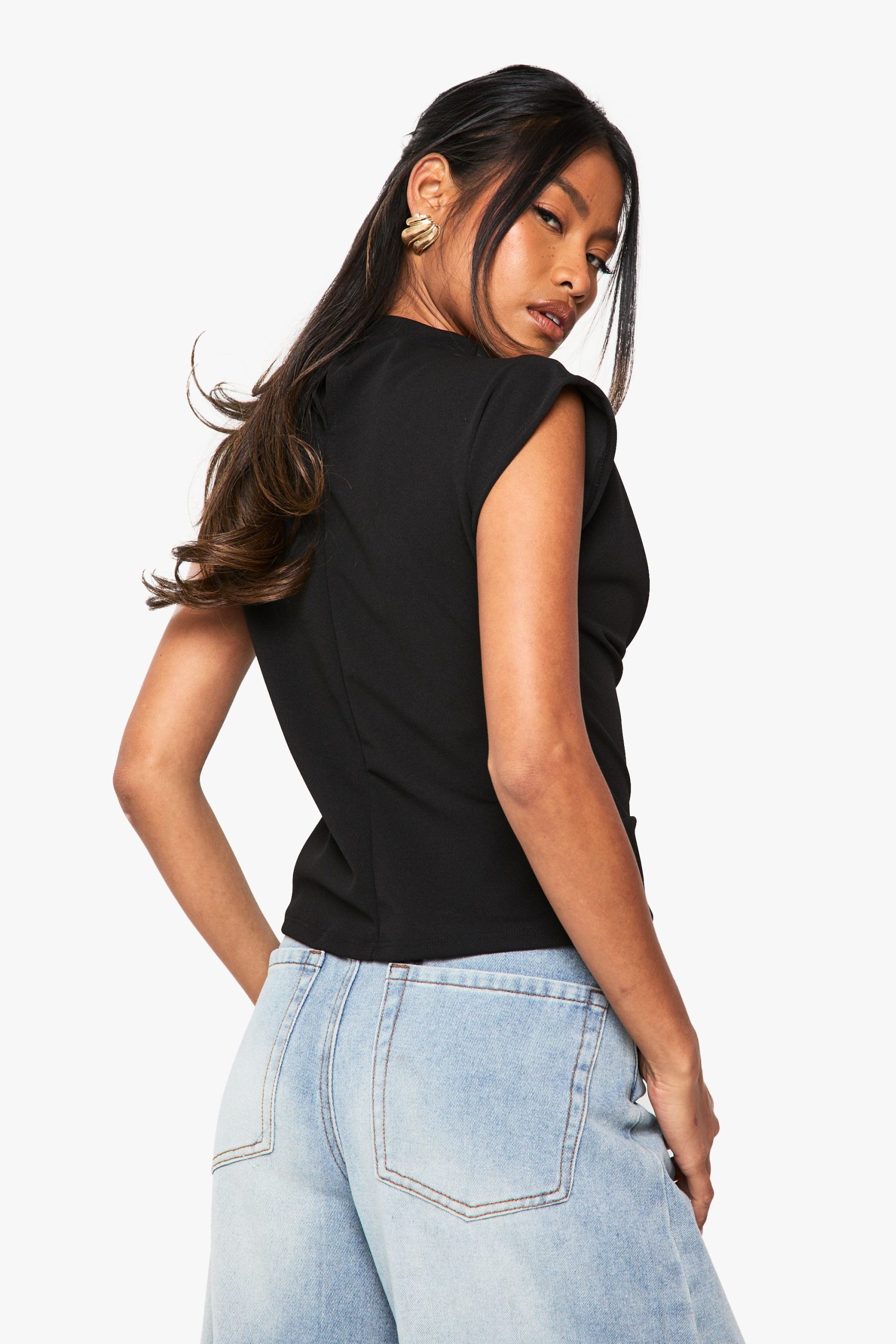 Crepe Knot Cowl Neck Blouse - Image 2