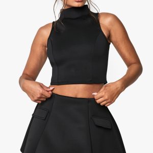 Scuba High Neck Sleeveless Top
