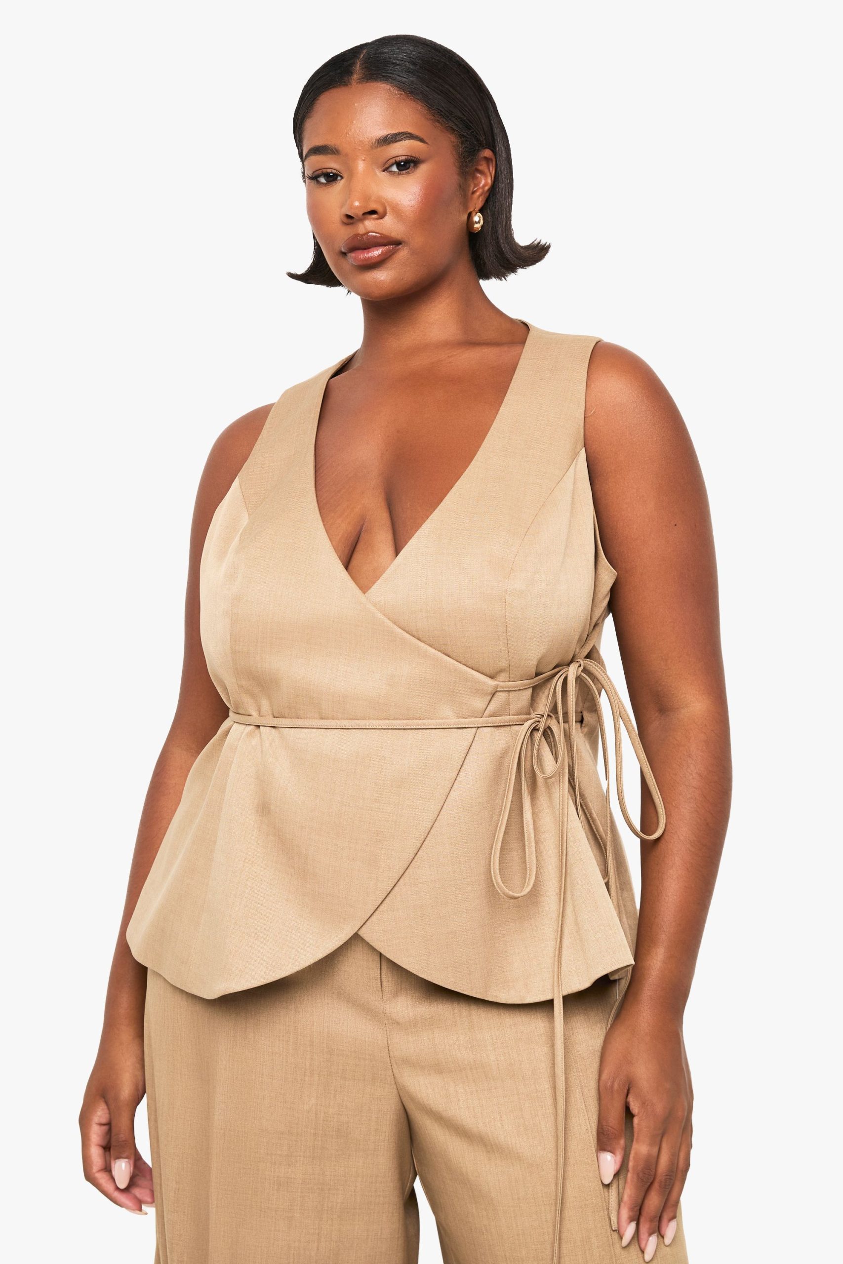 Plus Tailored Wrap Waistcoat