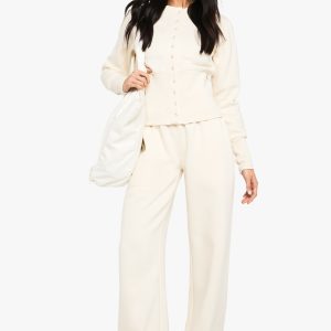 Deep Hem Popper Bomber Sweatshirt Tracksuit