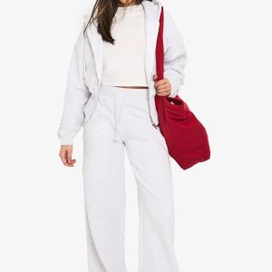 Deep Hem Hoodie And Straight Leg Jogger Tracksuit