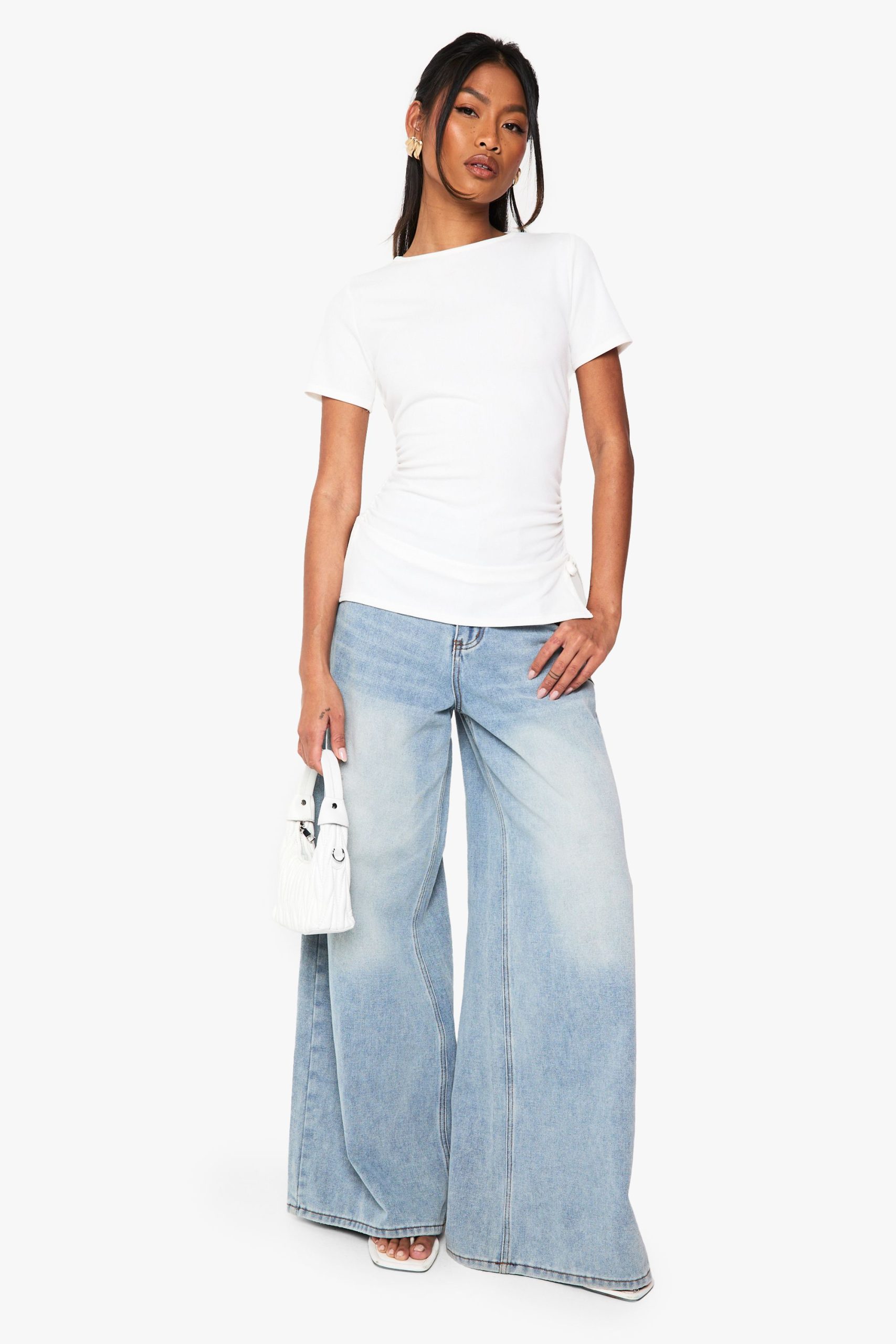Ribbed Ruched Side T-Shirt - Image 3