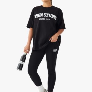 DSGN Studio Embroidered High Waist Legging