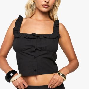 Cotton Poplin Down Crop Top