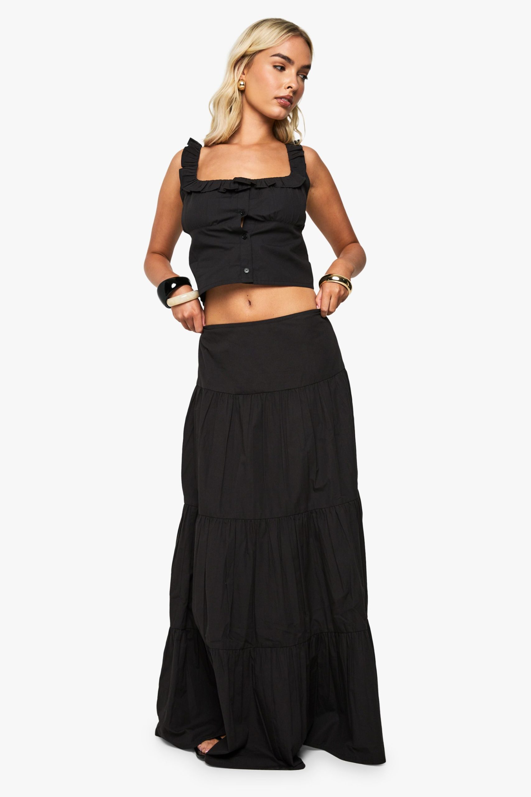 Cotton Poplin Down Crop Top - Image 3
