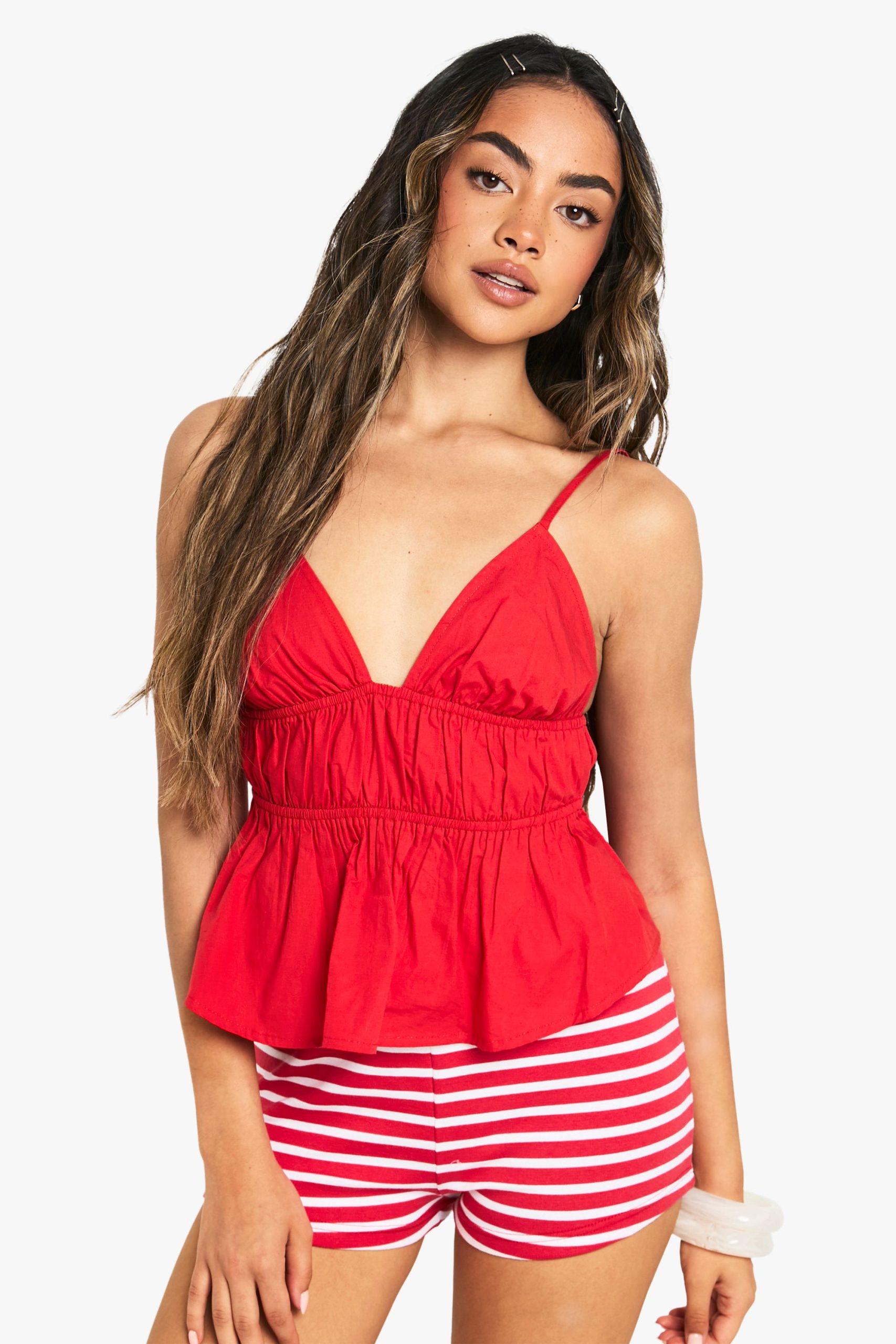 Cotton Poplin Ruffle Crop Top
