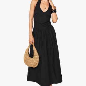 Tall Cotton Poplin Halterneck Midi Dress