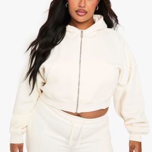 Boxy Balloon Sleeve Oversized Zip Through Hoodie