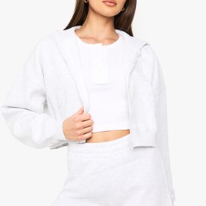 Shrunken Zip Through Hoodie
