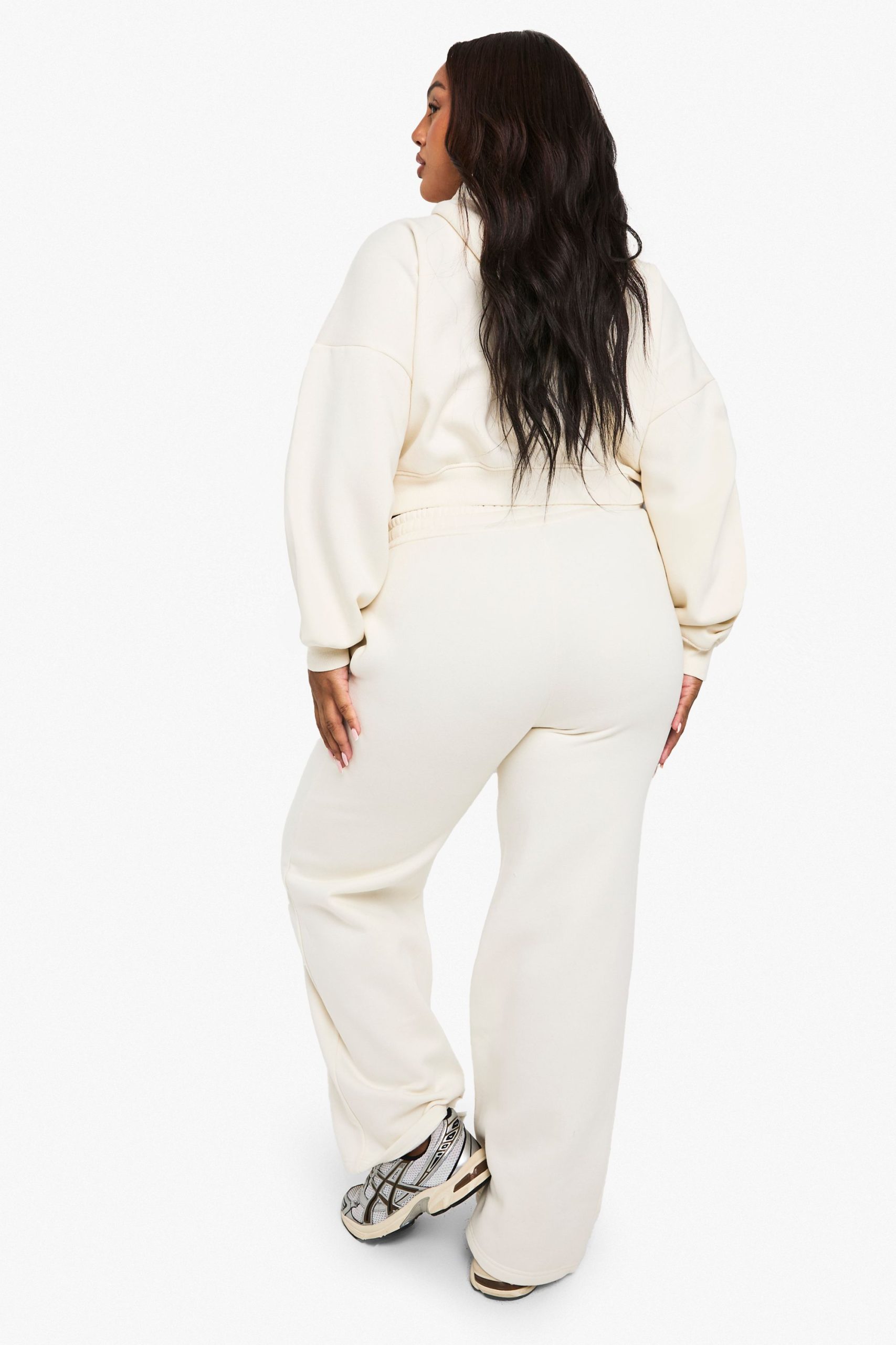 Pintuck Detail Deep Waistband Wide Leg Jogger - Image 2