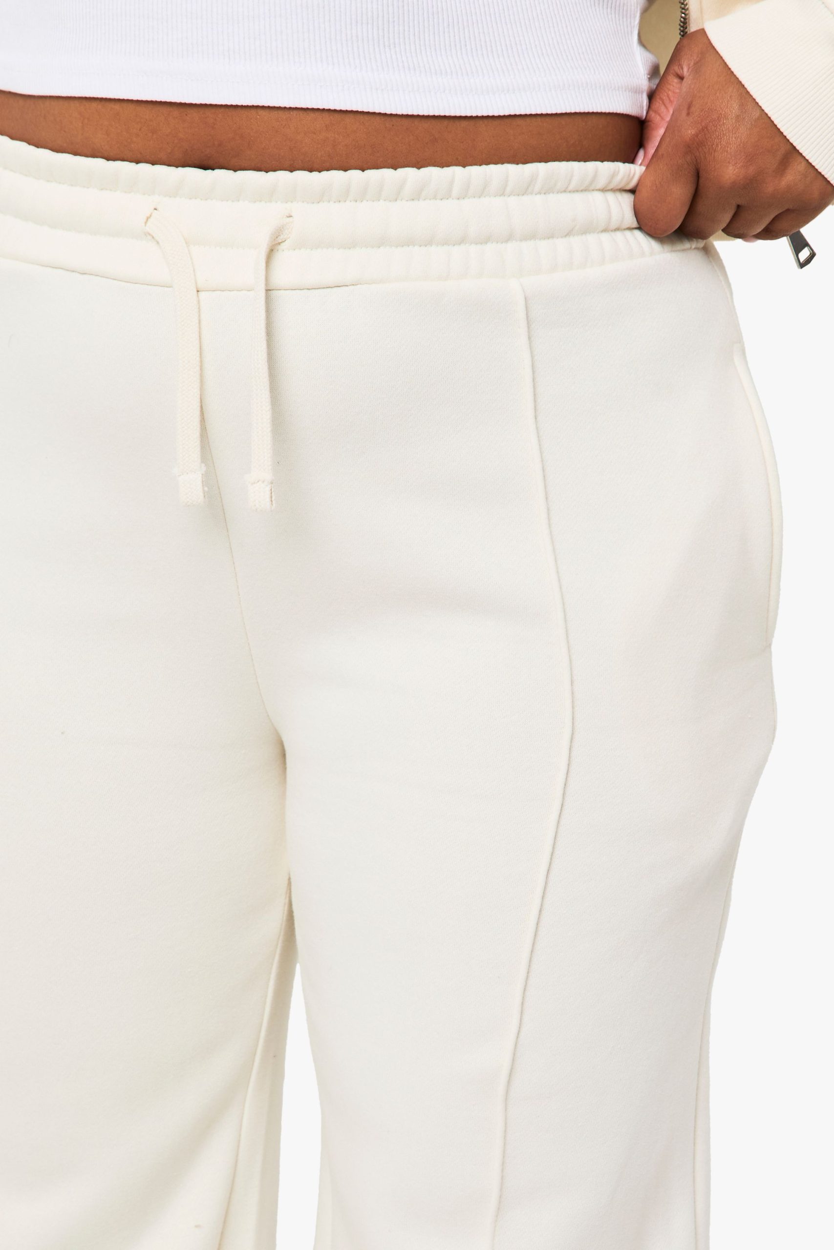 Pintuck Detail Deep Waistband Wide Leg Jogger - Image 4