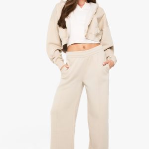 Pintuck Detail Straight Leg Jogger