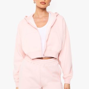 Boxy Balloon Sleeve Oversized Zip Through Hoodie