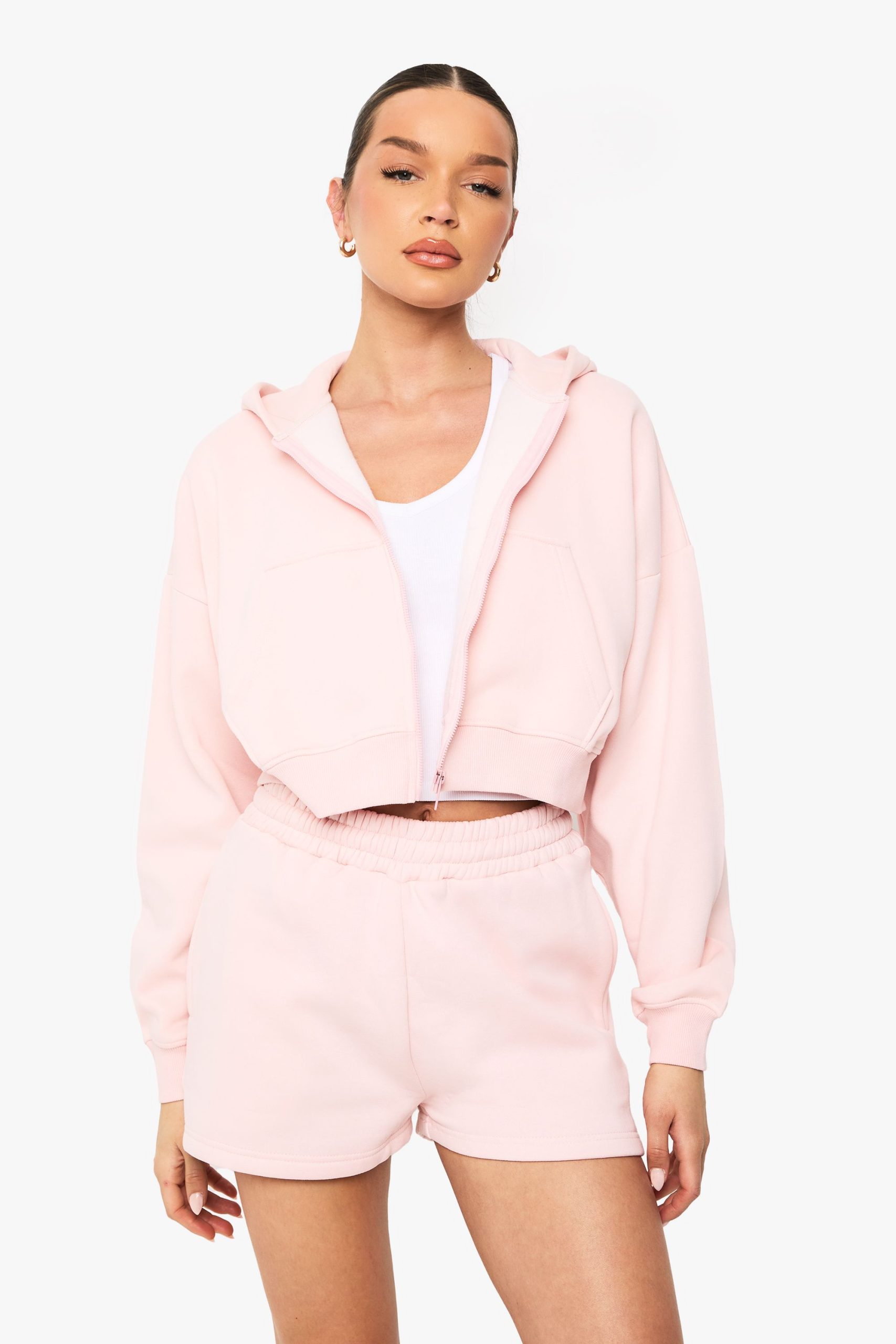 Boxy Balloon Sleeve Oversized Zip Through Hoodie