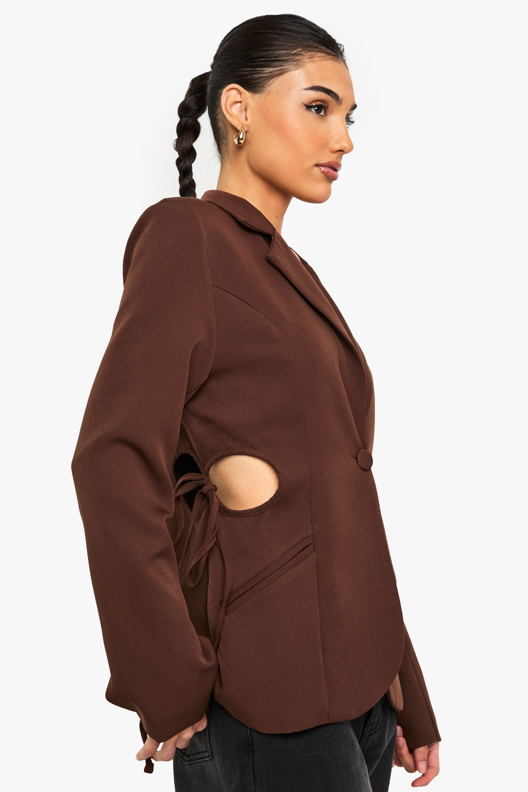 Cut Out Detail Tailored Blazer - Image 3