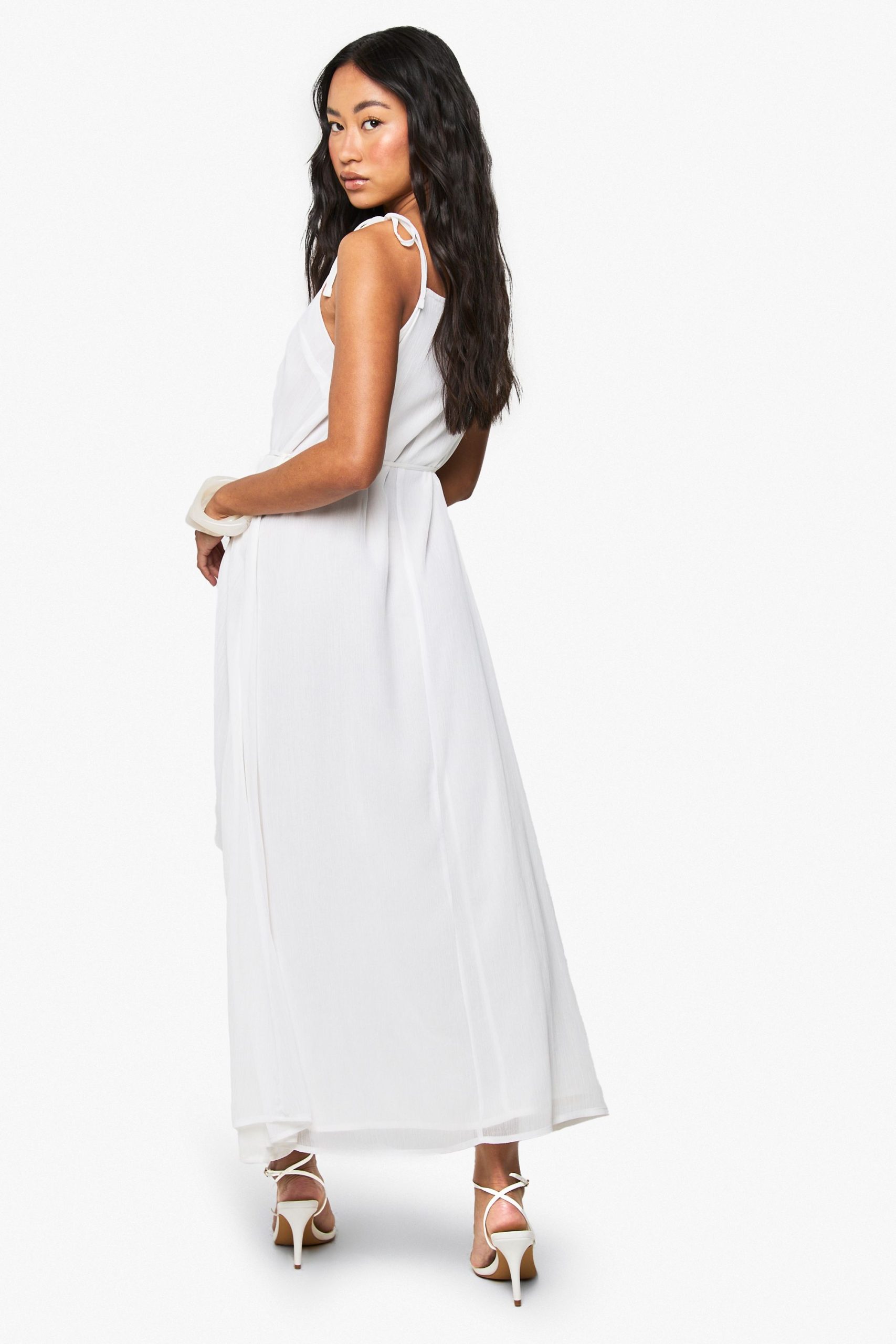 Tie Detail Chiffon Midaxi Dress - Image 2