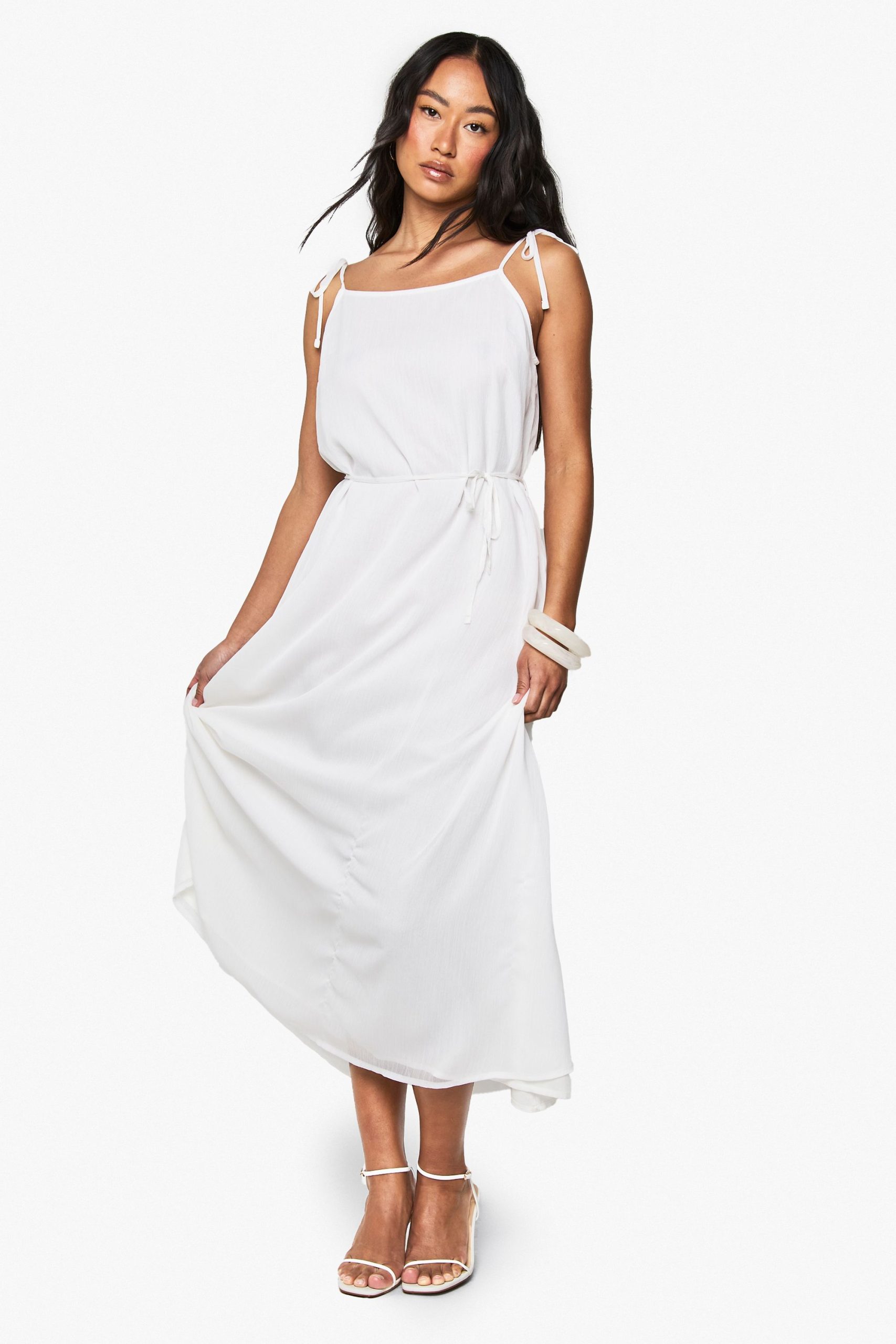 Tie Detail Chiffon Midaxi Dress - Image 3