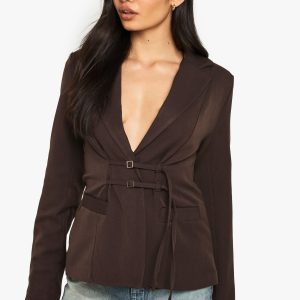 Buckle Detail Tailored Blazer