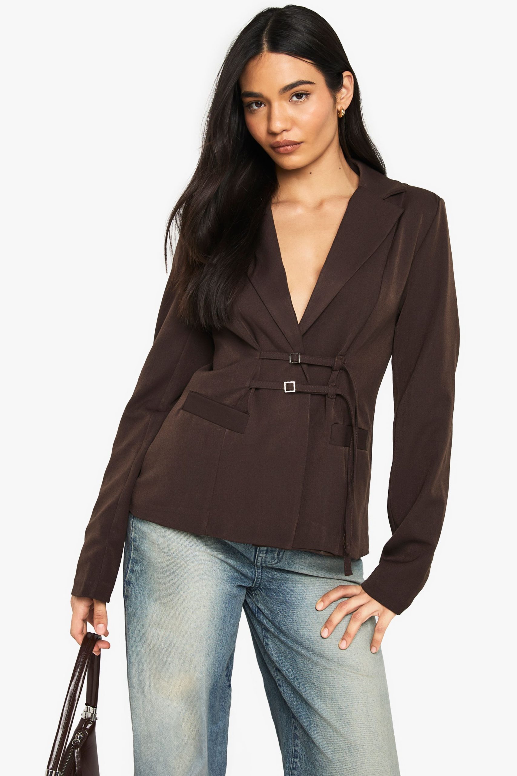 Buckle Detail Tailored Blazer - Image 3