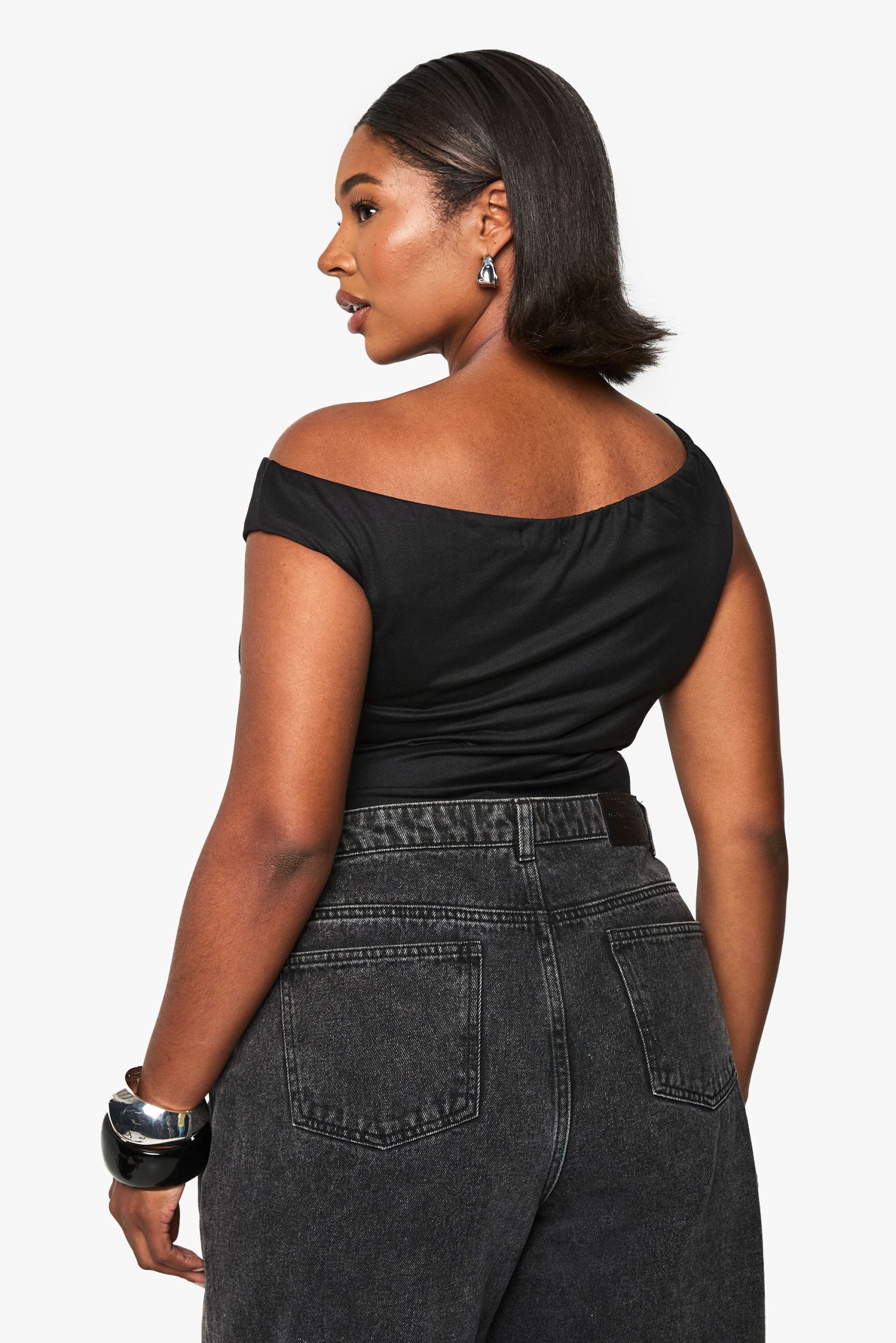 Plus Supersoft Rouched Bardot Bodysuit - Image 2