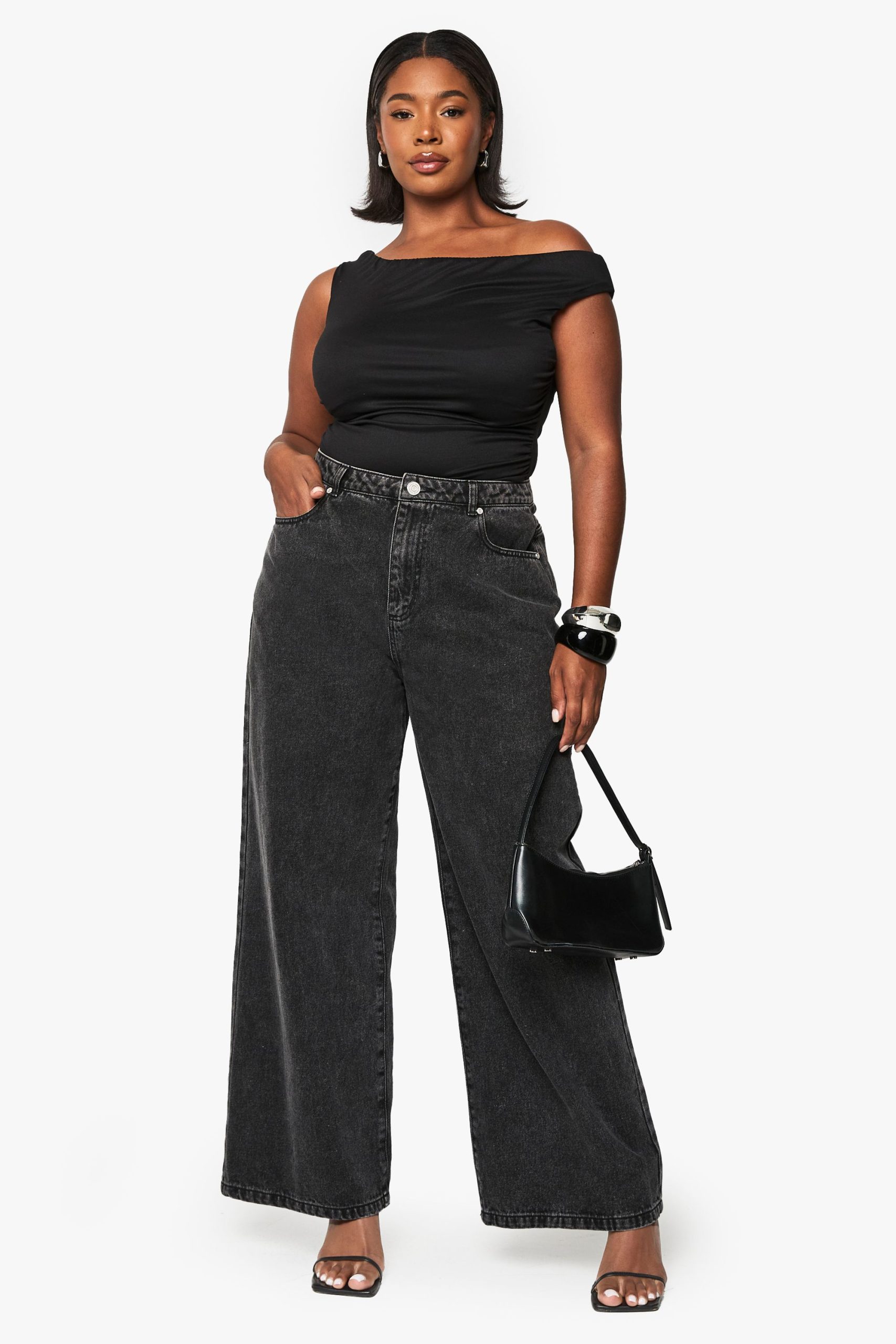 Plus Supersoft Rouched Bardot Bodysuit - Image 3