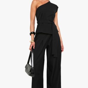 Woven Hammered Extreme Wide Leg Trousers
