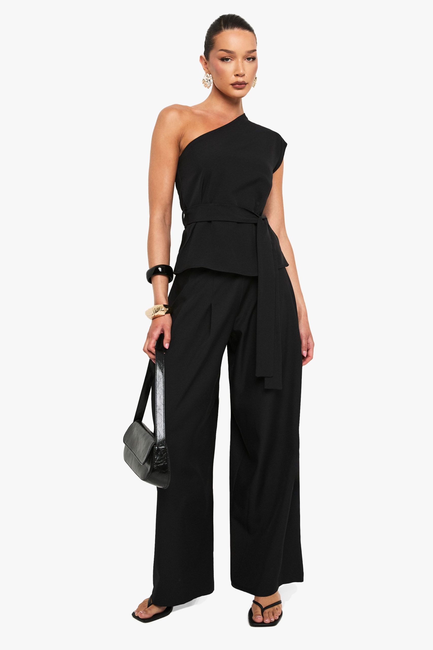 Woven Hammered Extreme Wide Leg Trousers
