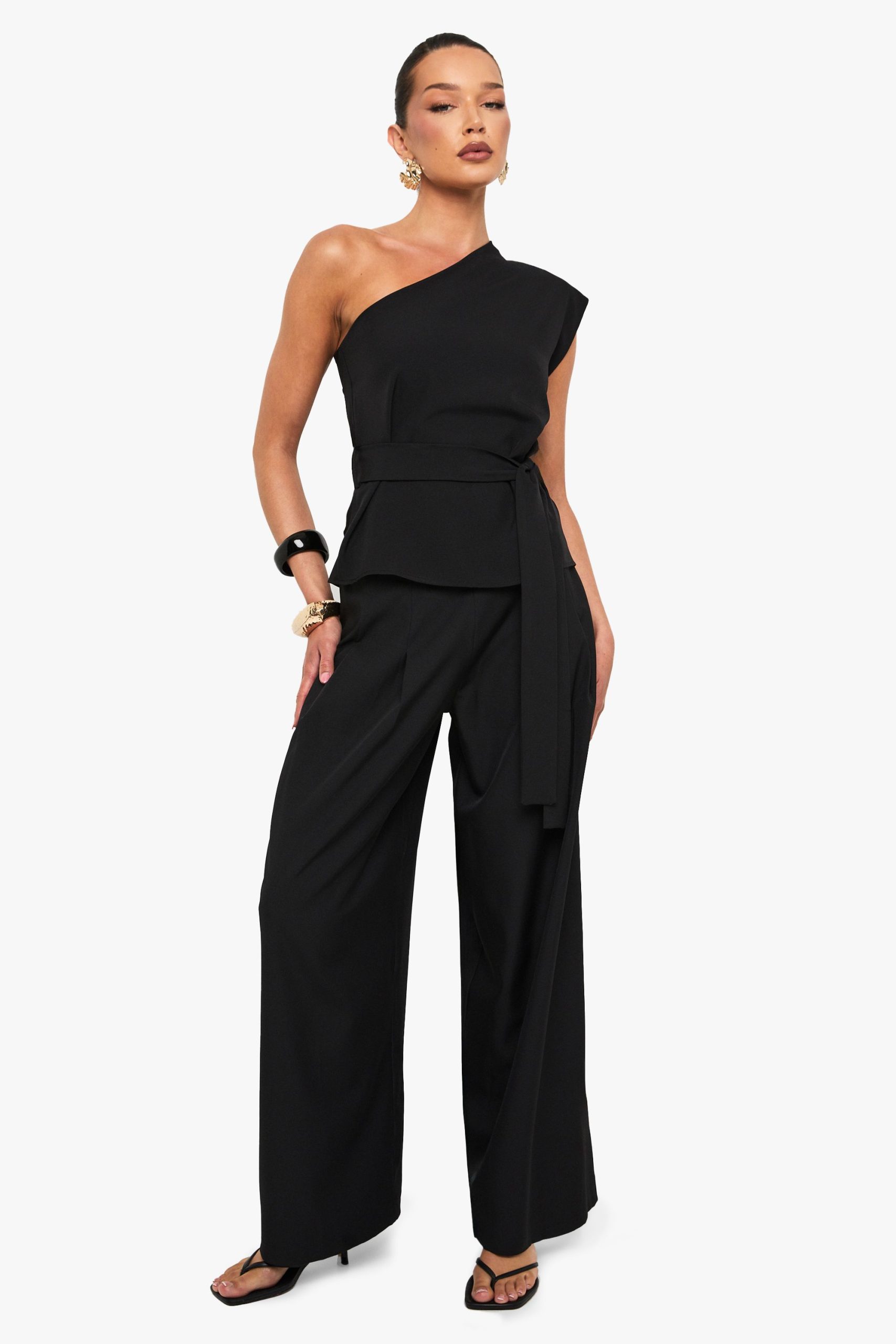 Woven Hammered Extreme Wide Leg Trousers - Image 3