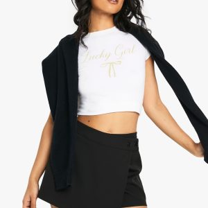 Woven Button Wrap Skort
