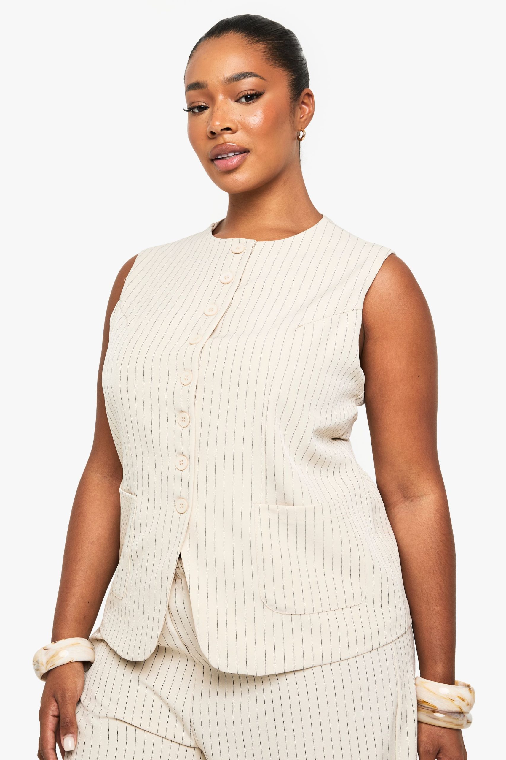 Plus Tailored Button Down Waistcoat