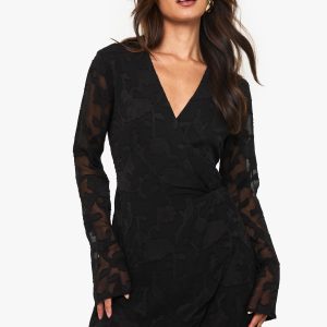 Tall Floral Burnout Wrap Mini Dress