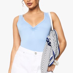 Super Soft V Neck Ruched Bust Bodysuit