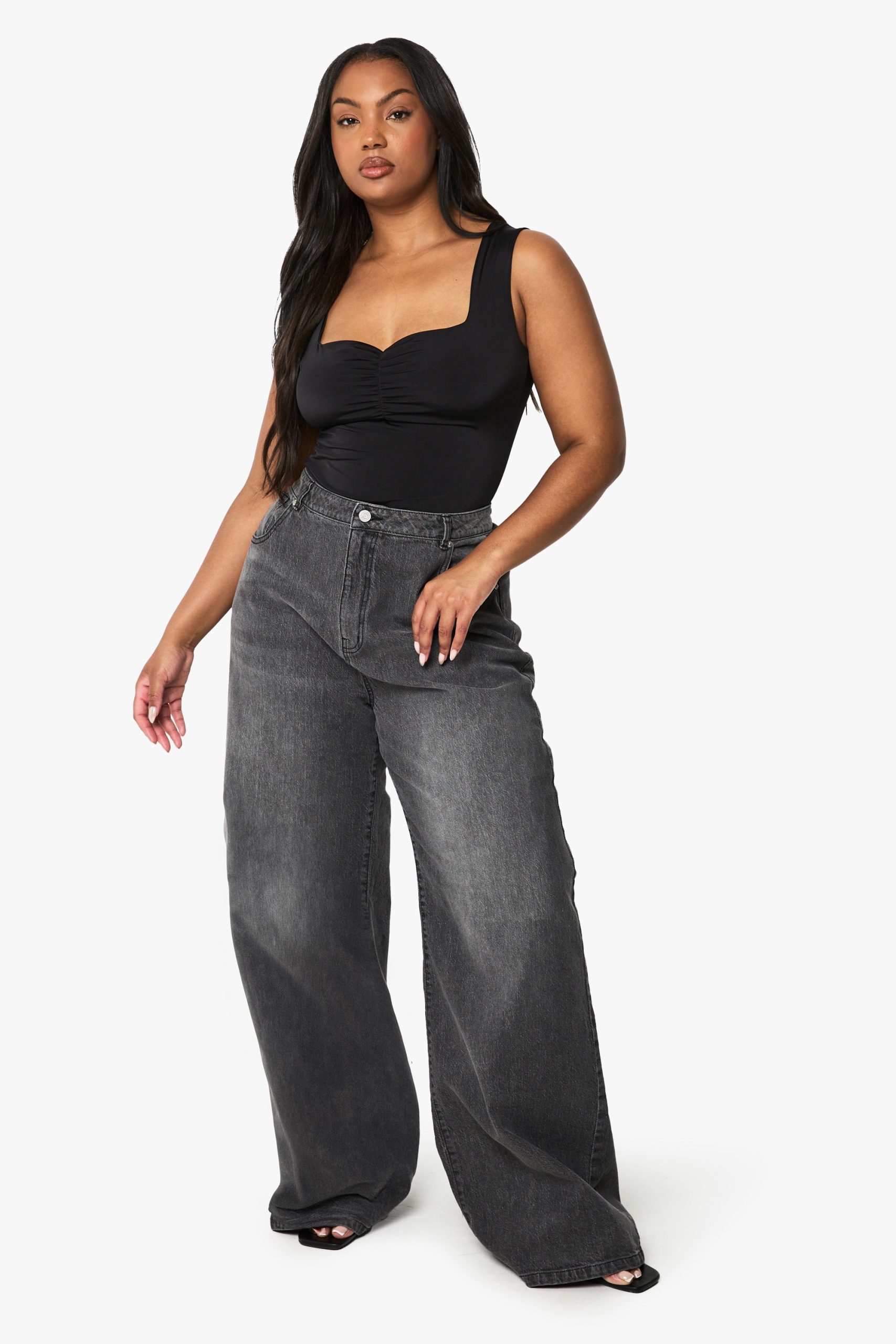 Plus Double Layer Ruched Front Bodysuit - Image 3