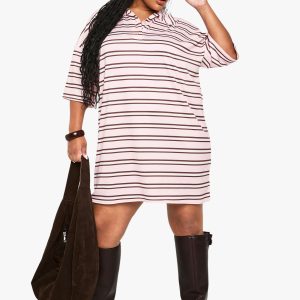 Plus Stripe T Shirt Dress