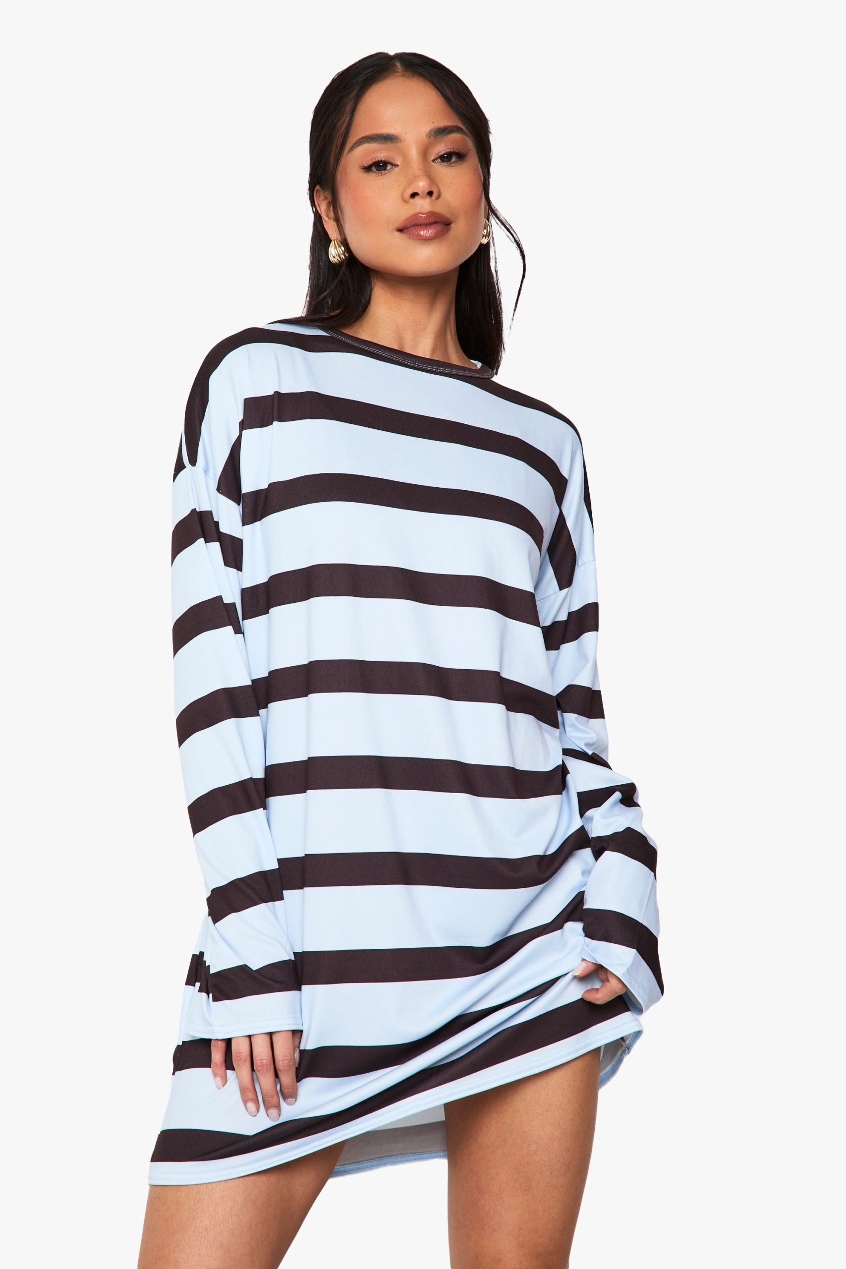 Oversized Stripe T Shirt Dress - Image 3