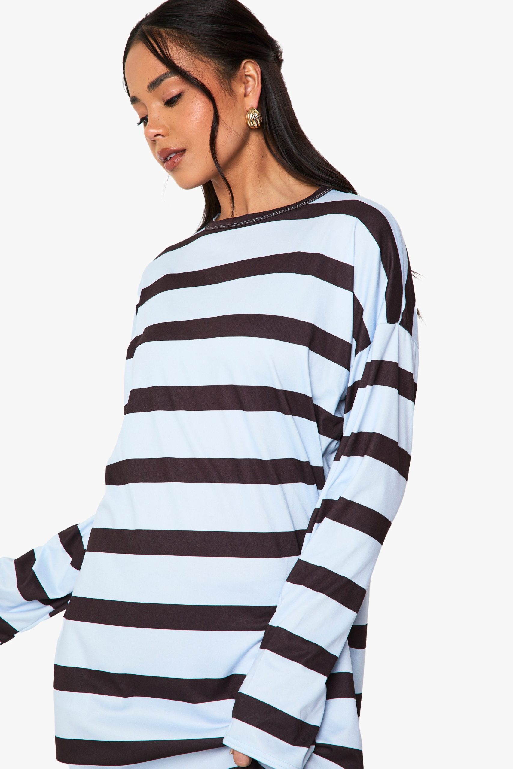 Oversized Stripe T Shirt Dress - Image 4