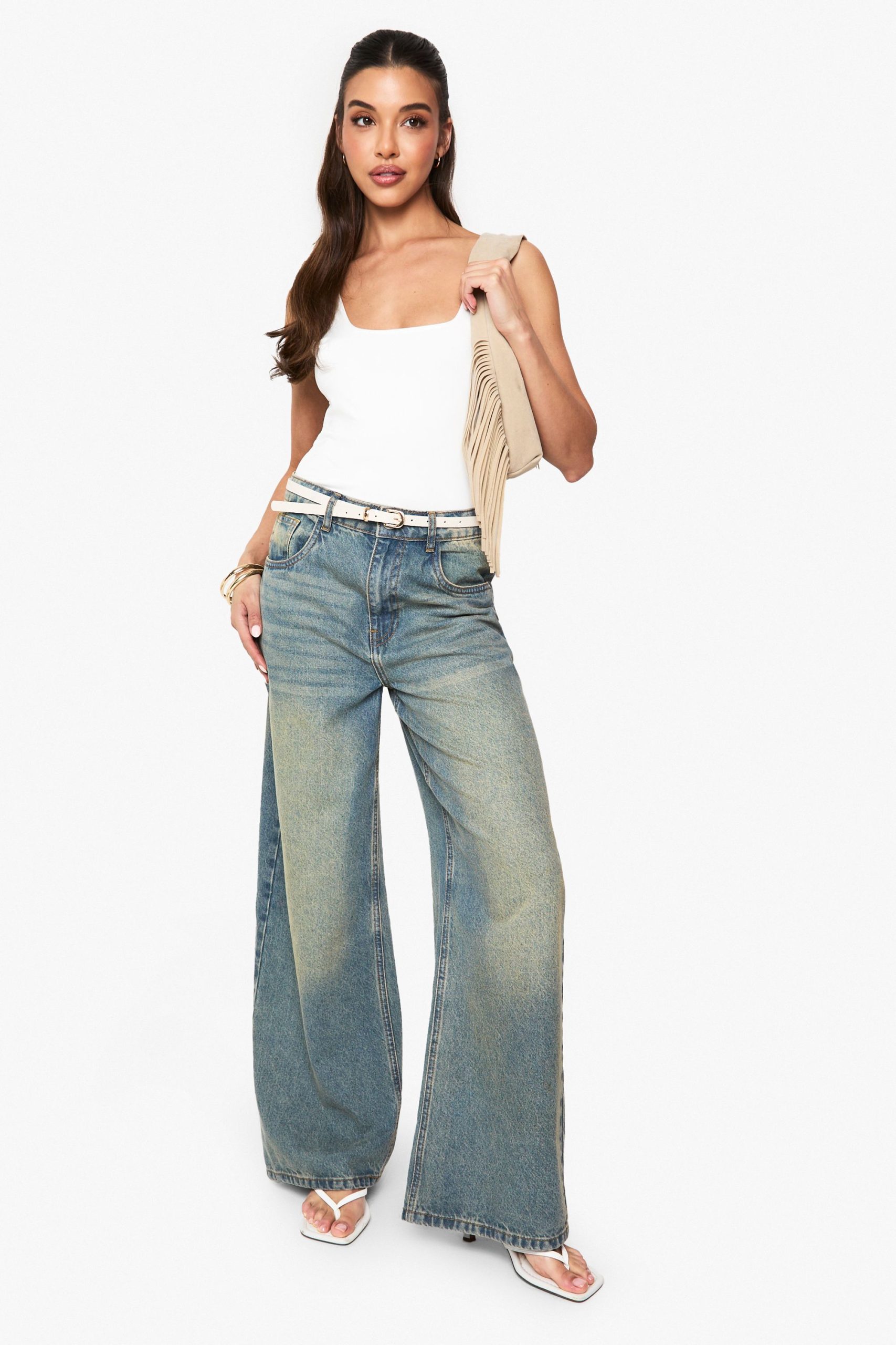 Double Layer Slinky Scoop Neck Bodysuit - Image 3