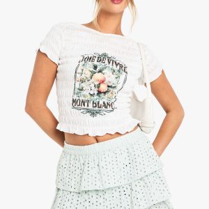 Broderie Ruffle Mini Skirt