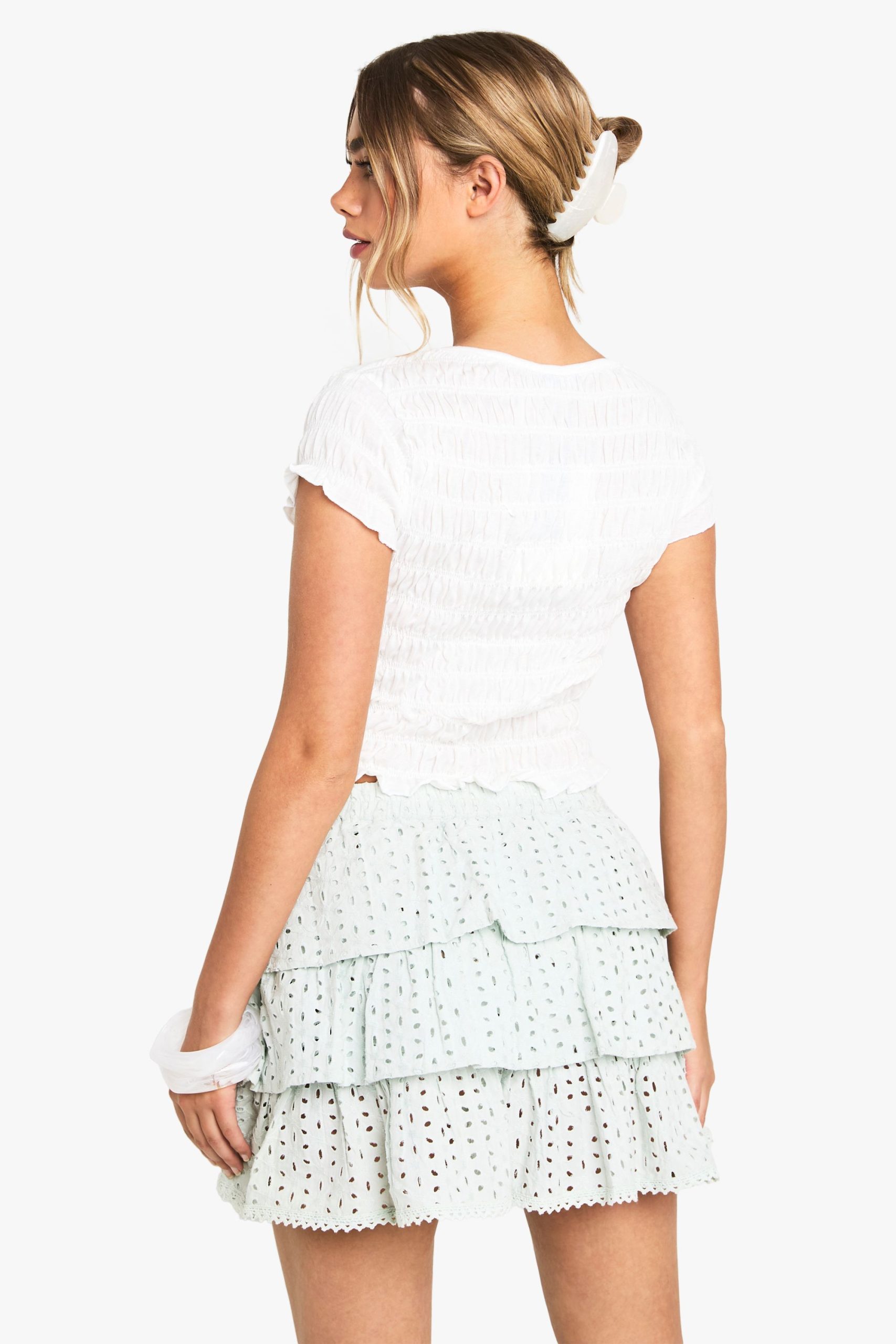 Broderie Ruffle Mini Skirt - Image 2
