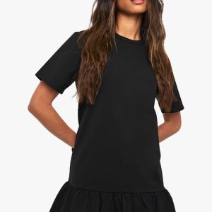 Frill Hem Smock T-shirt Dress