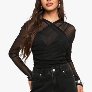 Mesh Cross Over Bodysuit