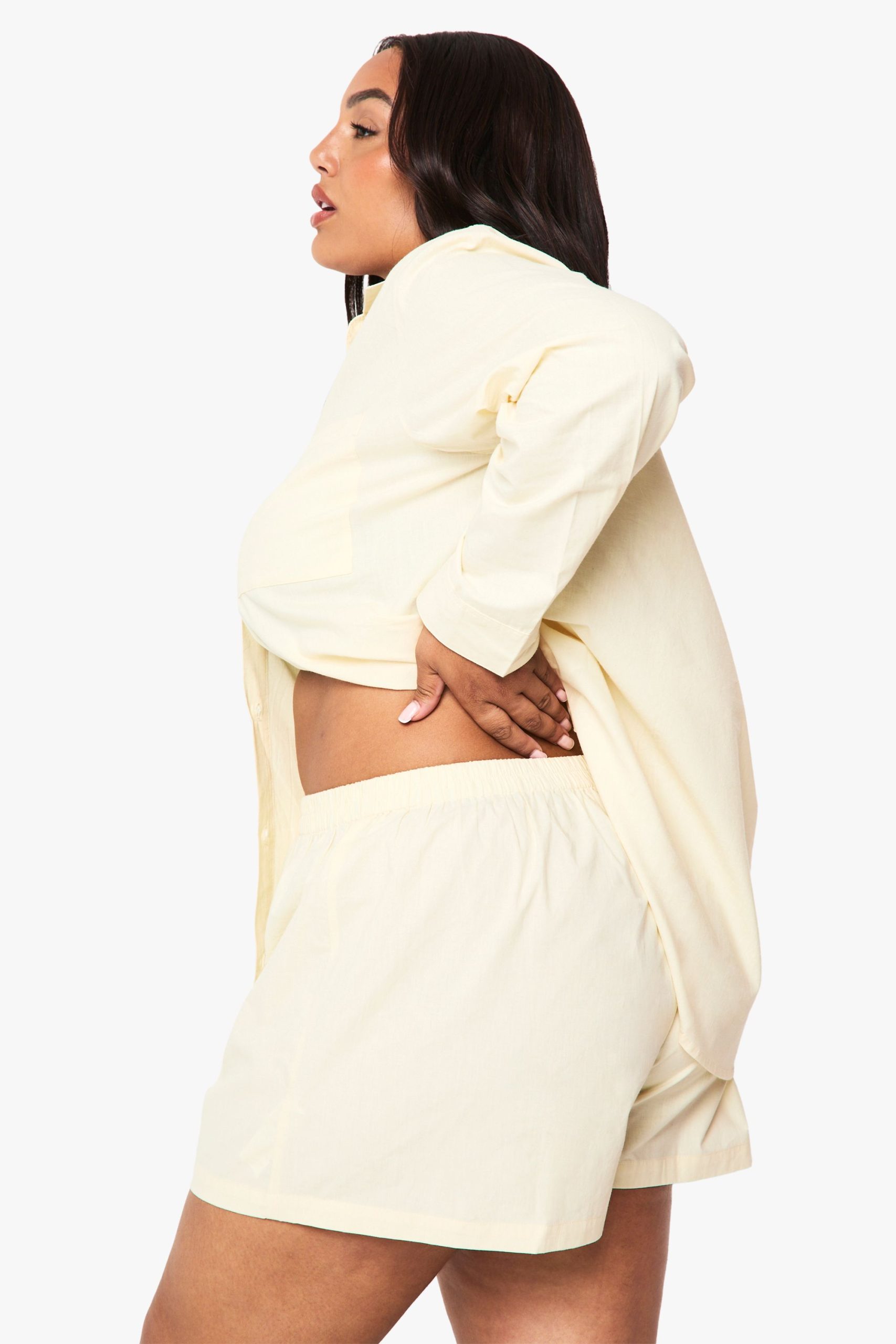 Plus Cotton Poplin Button Down Short - Image 2