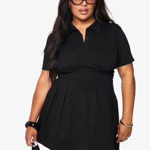 Plus Cotton Pleated T-Shirt Dress