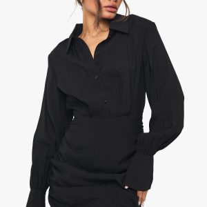 Ruched Detail Shirt Dress