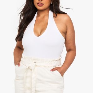 Plus Paperbag Waist Denim Short