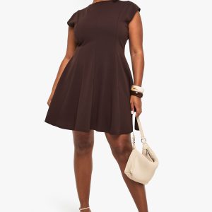 Plus Panelled Volume Skater Dress